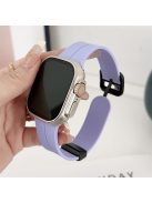 For Apple Watch Series 10 42mm / 9 8 7 41mm / SE (2023) SE (2022) SE 6 5 4 40mm / 3 2 1 38mm Silicone Watch Strap with Square Buckle - Purple