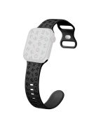 For Apple Watch Series 10 42mm / 9 8 7 41mm / SE (2023) SE (2022) SE 6 5 4 40mm / 3 2 1 38mm Silicone Wristband with Butterfly Buckle - Black