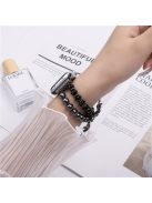 For Apple Watch Series 10 42mm / 9 8 7 41mm / SE (2023) SE (2022) SE 6 5 4 40mm / 3 2 1 38mm Spider Beads Strap Bracelet - Black