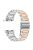 For Apple Watch Series 10 42mm / 9 8 7 41mm / SE (2023) SE (2022) SE 6 5 4 40mm / 3 2 1 38mm Sports Watch Strap Zinc Alloy Wrist Band - Silver+Rose Gold