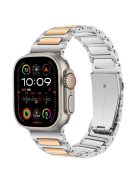 For Apple Watch Series 10 42mm / 9 8 7 41mm / SE (2023) SE (2022) SE 6 5 4 40mm / 3 2 1 38mm Sports Watch Strap Zinc Alloy Wrist Band - Silver+Rose Gold