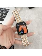 For Apple Watch Series 10 42mm / 9 8 7 41mm / SE (2023) SE (2022) SE 6 5 4 40mm / 3 2 1 38mm Stainless Steel Band - Rose Gold+Silver