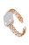 For Apple Watch Series 10 42mm / 9 8 7 41mm / SE (2023) SE (2022) SE 6 5 4 40mm / 3 2 1 38mm Stainless Steel Band Pearl Four Leaf Clover Watch Strap - Rose Gold