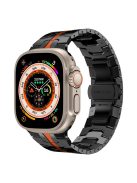 For Apple Watch Series 10 42mm / 9 8 7 41mm / SE (2023) SE (2022) SE 6 5 4 40mm / 3 2 1 38mm Stainless Steel Band Watch Strap - Black+Red