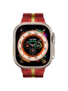 For Apple Watch Series 10 42mm / 9 8 7 41mm / SE (2023) SE (2022) SE 6 5 4 40mm / 3 2 1 38mm Stainless Steel Band Watch Strap - Red+Gold