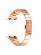 For Apple Watch Series 10 42mm / 9 8 7 41mm / SE (2023) SE (2022) SE 6 5 4 40mm / 3 2 1 38mm Stainless Steel Strap - Rose Gold+Silver