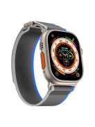 For Apple Watch Series 10 42mm / 9 8 7 41mm / SE (2023) SE (2022) SE 6 5 4 40mm / 3 2 1 38mm Strap Nylon Sport Loop Band - Blue+Grey