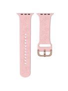 For Apple Watch Series 10 42mm / 9 8 7 41mm / SE (2023) SE (2022) SE 6 5 4 40mm / 3 2 1 38mm Strap Rose Silicone Watch Band - Pink