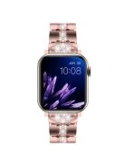 For Apple Watch Series 10 42mm / 9 8 7 41mm / SE (2023) SE (2022) SE 6 5 4 40mm / 3 2 1 38mm Stylish Rhinestones Decor Zinc Alloy Watch Band - Pink