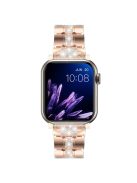 For Apple Watch Series 10 42mm / 9 8 7 41mm / SE (2023) SE (2022) SE 6 5 4 40mm / 3 2 1 38mm Stylish Rhinestones Decor Zinc Alloy Watch Band - Rose Gold