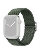 For Apple Watch Series 10 42mm / 9 8 7 41mm / SE (2023) SE (2022) SE 6 5 4 40mm / 3 2 1 38mm Watch Band Braided Nylon Strap - Dark Olive Green