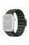 For Apple Watch Series 10 42mm / 9 8 7 41mm / SE (2023) SE (2022) SE 6 5 4 40mm / 3 2 1 38mm Watch Band Braided Nylon Strap - W-Shape Black+Green