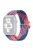 For Apple Watch Series 10 42mm / 9 8 7 41mm / SE (2023) SE (2022) SE 6 5 4 40mm / 3 2 1 38mm Watch Band Braided Nylon Strap - Z-Shape Blue+Pink