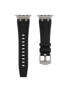 For Apple Watch Series 10 42mm / 9 8 7 41mm / SE (2023) SE (2022) SE 6 5 4 40mm / 3 2 1 38mm Watch Band Liquid Silicone Strap - Titanium Black