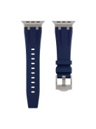 For Apple Watch Series 10 42mm / 9 8 7 41mm / SE (2023) SE (2022) SE 6 5 4 40mm / 3 2 1 38mm Watch Band Liquid Silicone Strap - Titanium Blue