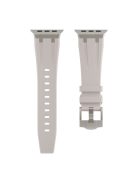 For Apple Watch Series 10 42mm / 9 8 7 41mm / SE (2023) SE (2022) SE 6 5 4 40mm / 3 2 1 38mm Watch Band Liquid Silicone Strap - Titanium Starlight