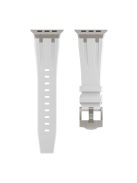 For Apple Watch Series 10 42mm / 9 8 7 41mm / SE (2023) SE (2022) SE 6 5 4 40mm / 3 2 1 38mm Watch Band Liquid Silicone Strap - Titanium White