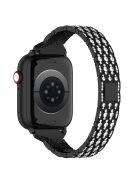 For Apple Watch Series 10 42mm / 9 8 7 41mm / SE (2023) SE (2022) SE 6 5 4 40mm / 3 2 1 38mm Watch Band Metal Strap Rhinestone - Black