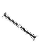 For Apple Watch Series 10 42mm / 9 8 7 41mm / SE (2023) SE (2022) SE 6 5 4 40mm / 3 2 1 38mm Watch Band Stainless Steel - Silver+Black