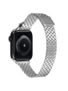 For Apple Watch Series 10 42mm / 9 8 7 41mm / SE (2023) SE (2022) SE 6 5 4 40mm / 3 2 1 38mm Watch Band Stainless Steel Honeycomb Magnetic Buckle Strap - Silver