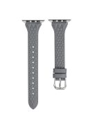 For Apple Watch Series 10 42mm / 9 8 7 41mm / SE (2023) SE (2022) SE 6 5 4 40mm / 3 2 1 38mm Watch Band Top-Layer Cow Leather Strap - Grey