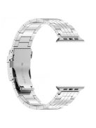 For Apple Watch Series 10 42mm / 9 8 7 41mm / SE (2023) SE (2022) SE 6 5 4 40mm / 3 2 1 38mm Watch Strap 5-Bead Titanium Alloy Bracelet -Silver