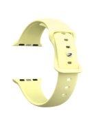 For Apple Watch Series 10 42mm / 9 8 7 41mm / SE (2023) SE (2022) SE 6 5 4 40mm / 3 2 1 38mm Watch Strap 8-Shaped Buckle Silicone Band  - Light Yellow