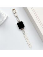 For Apple Watch Series 10 42mm / 9 8 7 41mm / SE (2023) SE (2022) SE 6 5 4 40mm / 3 2 1 38mm Watch Strap Jade Bead Band - White