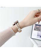 For Apple Watch Series 10 42mm / 9 8 7 41mm / SE (2023) SE (2022) SE 6 5 4 40mm / 3 2 1 38mm Watch Strap Jade Bead Band - White