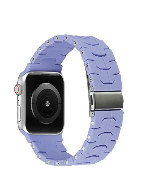 For Apple Watch Series 10 42mm / 9 8 7 41mm / SE (2023) SE (2022) SE 6 5 4 40mm / 3 2 1 38mm Watch Strap Replacement Silicone Band - Light Purple