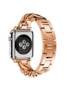 For Apple Watch Series 10 42mm / 9 8 7 41mm / SE (2023) SE (2022) SE 6 5 4 40mm / 3 2 1 38mm Watch Strap Zinc Alloy Band - Rose Gold