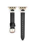 For Apple Watch Series 10 42mm / 9 8 7 41mm / SE (2023) SE (2022) SE 6 5 4 40mm / 3 2 1 38mm Watch Straps Microfiber Leather Bracelet Strap - Black