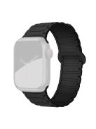 For Apple Watch Series 10 42mm / 9 8 7 41mm / SE (2023) SE (2022) SE 6 5 4 40mm / 3 2 1 38mm Watchband Soft Silicone Magnetic Strap - Black