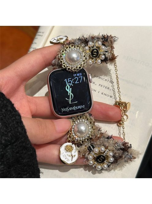 For Apple Watch Series 10 42mm / 9 8 7 41mm / SE (2023) SE (2022) SE 6 5 4 40mm / 3 2 1 38mm Woolen Strap Adjustable - Style C