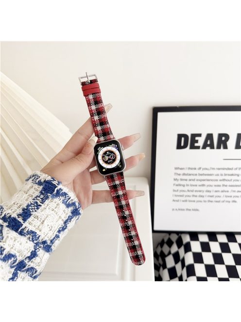 For Apple Watch Series 10 42mm / 9 8 7 41mm / SE (2023) SE (2022) SE 6 5 4 40mm / 3 2 1 38mm Woolen Watch Strap - Red