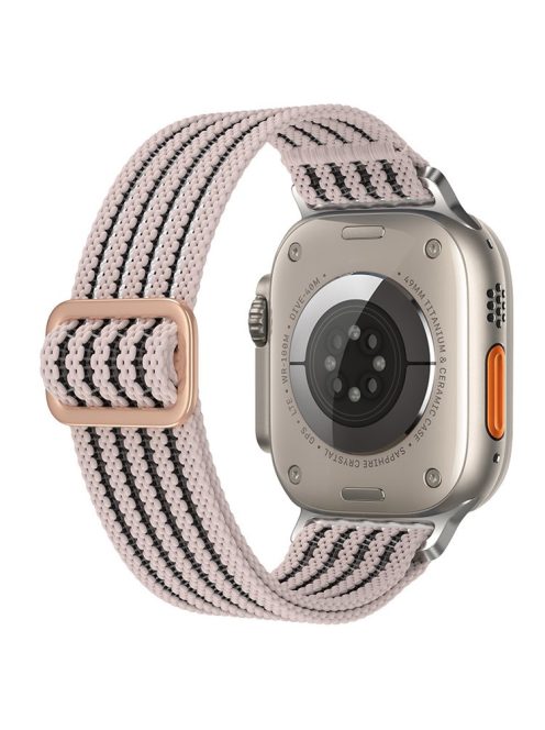 For Apple Watch Series 10 42mm / 9 8 7 41mm / SE (2023) SE (2022) SE 6 5 4 40mm / 3 2 1 38mm Woven Nylon Watch Strap Breathable Band - Pink