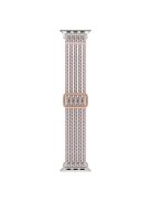 For Apple Watch Series 10 42mm / 9 8 7 41mm / SE (2023) SE (2022) SE 6 5 4 40mm / 3 2 1 38mm Woven Nylon Watch Strap Breathable Band - Pink