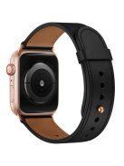 For Apple Watch Series 10 42mm / 9 8 7 41mm / SE (2023) SE (2022) SE 6 5 4 40mm / 3 2 1 38mm Wrist Strap - Black+Rose Gold Rivet