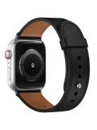 For Apple Watch Series 10 42mm / 9 8 7 41mm / SE (2023) SE (2022) SE 6 5 4 40mm / 3 2 1 38mm Wrist Strap - Black+Silver Rivet