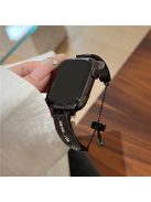 For Apple Watch Series 10 42mm / 9 8 7 41mm / SE (2023) SE (2022) SE 6 5 4 40mm / 3 2 1 38mm Wristband Alloy Bangle Bracelet - Black