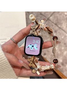   For Apple Watch Series 10 42mm / 9 8 7 41mm / SE (2023) SE (2022) SE 6 5 4 40mm / 3 2 1 38mm Wristband Drawstring Woolen Watch Strap - Butterfly