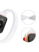 For Apple Watch Series 10 42mm / 9 8 7 41mm / SE (2023) SE (2022) SE 6 5 4 40mm / 3 21 38mm Silicone Band Strap, Size: XS - White