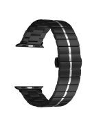 For Apple Watch Series 10 42mm / 9 8 7 41mm / Series 6 5 4 SE (2022) SE (2023) SE 40mm / Series 3 2 1 38mm Stainless Steel Strap - Black+Silver