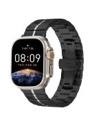 For Apple Watch Series 10 42mm / 9 8 7 41mm / Series 6 5 4 SE (2022) SE (2023) SE 40mm / Series 3 2 1 38mm Stainless Steel Strap - Black+Silver