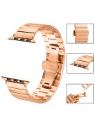 For Apple Watch Series 10 42mm / 9 8 7 41mm / Series 6 5 4 SE (2022) SE (2023) SE 40mm / Series 3 2 1 38mm Stainless Steel Strap - Rose Gold