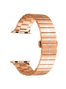 For Apple Watch Series 10 42mm / 9 8 7 41mm / Series 6 5 4 SE (2022) SE (2023) SE 40mm / Series 3 2 1 38mm Stainless Steel Strap - Rose Gold+Silver