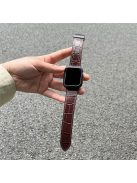 For Apple Watch Series 10 46mm / Ultra 2 / Ultra 49mm / 9 8 7 45mm / SE (2023) SE (2022) SE 6 5 4 44mm / 3 2 1 42mm Genuine Leather Watch Strap - Red Brown