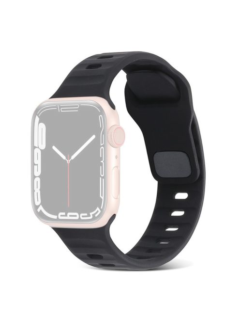 For Apple Watch Series 10 46mm / Ultra 2 / Ultra 49mm / 9 8 7 45mm / SE (2023) SE (2022) SE 6 5 4 44mm / 3 2 1 42mm Silicone Strap Replacement - Black