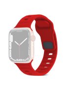 For Apple Watch Series 10 46mm / Ultra 2 / Ultra 49mm / 9 8 7 45mm / SE (2023) SE (2022) SE 6 5 4 44mm / 3 2 1 42mm Silicone Strap Replacement - Red