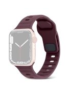 For Apple Watch Series 10 46mm / Ultra 2 / Ultra 49mm / 9 8 7 45mm / SE (2023) SE (2022) SE 6 5 4 44mm / 3 2 1 42mm Silicone Strap Replacement - Wine Red